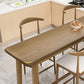 Luxury Rectangle Solid Wood Bar Table Set 1/3/4 Pieces Counter Table with Armless Stools