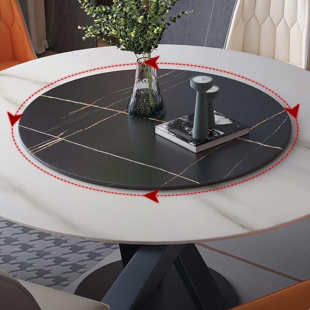 Contemporary Sintered Stone Round Dining Table Kitchen Standard Dining Table with Pedestal Base Clearhalo ' dining_table' 'Dining Tables & Seating' 'Dining Tables' 'furn' 'furn_dining_table' 'Furniture' 'furniture_dining_table' 'Kitchen & Dining Furniture' 'kitchen&dining_furn' 'kitchen' 'kitchen_dining_table' 1200x1200_b65c15dc-f921-40ed-9d8d-a550edd052ec