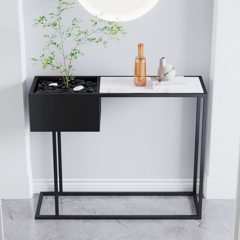 Table de consola negra contemporánea Mesa de sofá de consola rectángica para Hall