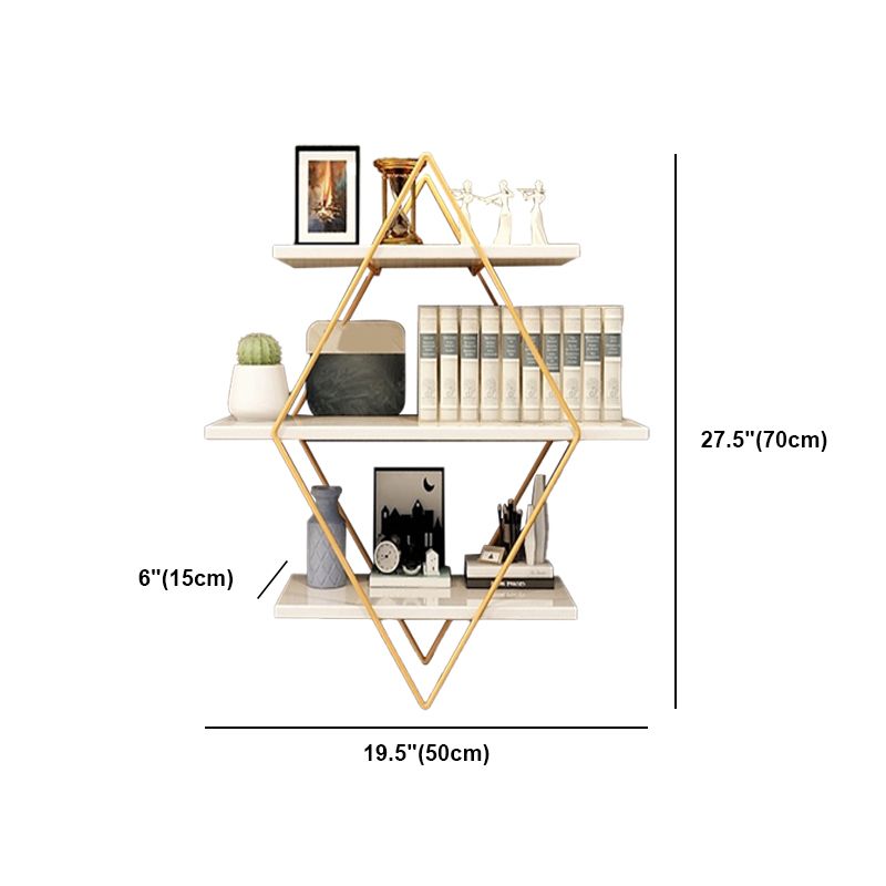 Libreria aperta libreria leggera in metallo di lusso in metallo a 3 livelli