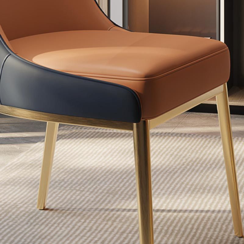 Nordic Glam Style Chair Dining Armless Chairs with Metal Legs for Kitchen Clearhalo 'Dining Chairs' 'Dining Tables & Seating' 'dining_chair' 'furn' 'furn_dining_chair' 'Furniture' 'Kitchen & Dining Furniture' 1200x1200_b6619ba7-a50f-4a74-b196-dc0ac1baeb49