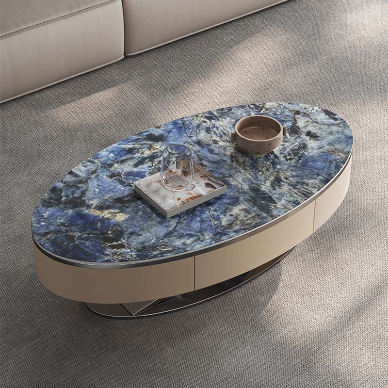 Tavolino ovale glam tavolo da cocktail in ardesia astratto