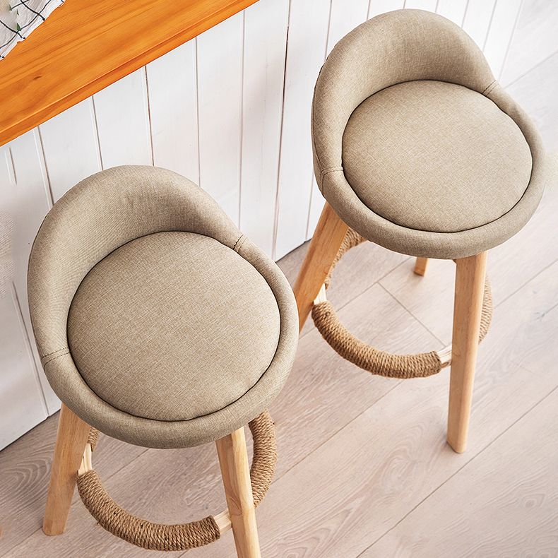 Scandinavia Style Bar-stool Wooden Legs Round Seat with Low Back Barstool Clearhalo 'Bar Furniture' 'Bar Stools' 'bar_stools' 'furn' 'furn_bar_stools' 'furniture_bar_stools' 'Kitchen & Dining Furniture' 'kitchen&dining_furn' 'kitchen' 'kitchen_furn' Furniture' 1200x1200_b66242b0-07e3-43b7-9152-8779f02221b8