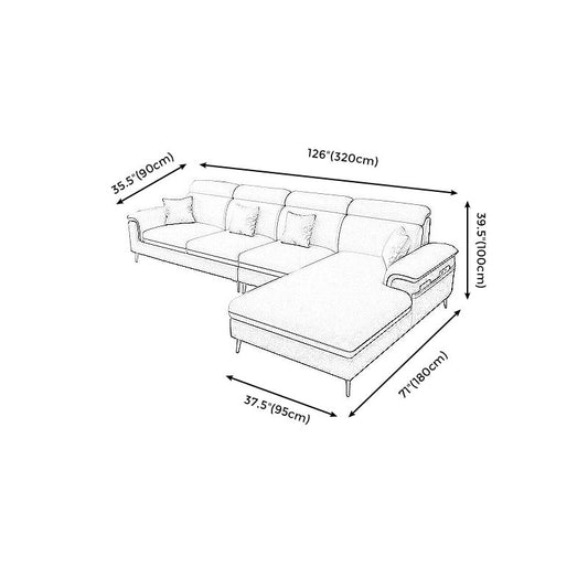 125.98" L Stain-Resistant Faux Leather Sectional Pillow Top Arm Sofa and Chaise Clearhalo 'furn' 'furn_sectionals' 'Furniture' 'furniture_sectionals' 'Living Room Furniture' 'Sectionals' 1200x1200_b662a57d-569a-42c4-a20d-25c81f231a5e