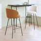 Modern Style Upholstered Counter Stool Low Back Bar Stool for Living Room