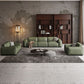 Contemporary Forest Green Cushions Square Arm Living Room Settee