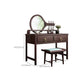 Traditional Style Solid Wood with Drawers Dark Coffee Dressing Table