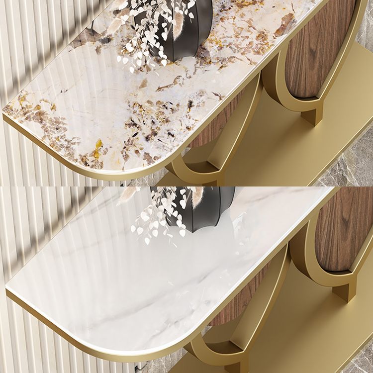 グラムコンソールアクセントテーブルアンティークフィニッシュハーフムーンコンソールテーブル