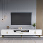 Gorgeous TV Stand Console With Record Storage , Glass and Wood TV Stand in Grey / White Clearhalo 'furn' 'furn_tv_stands_entertainment_centers' 'Furniture' 'Living Room Furniture' 'TV Stands & Entertainment Centers' 'TV Stands & Media Storage Furniture' 'tv_stands_entertainment_centers' 1200x1200_b6658597-18e1-4db5-a3ea-2f3f9919ca3c