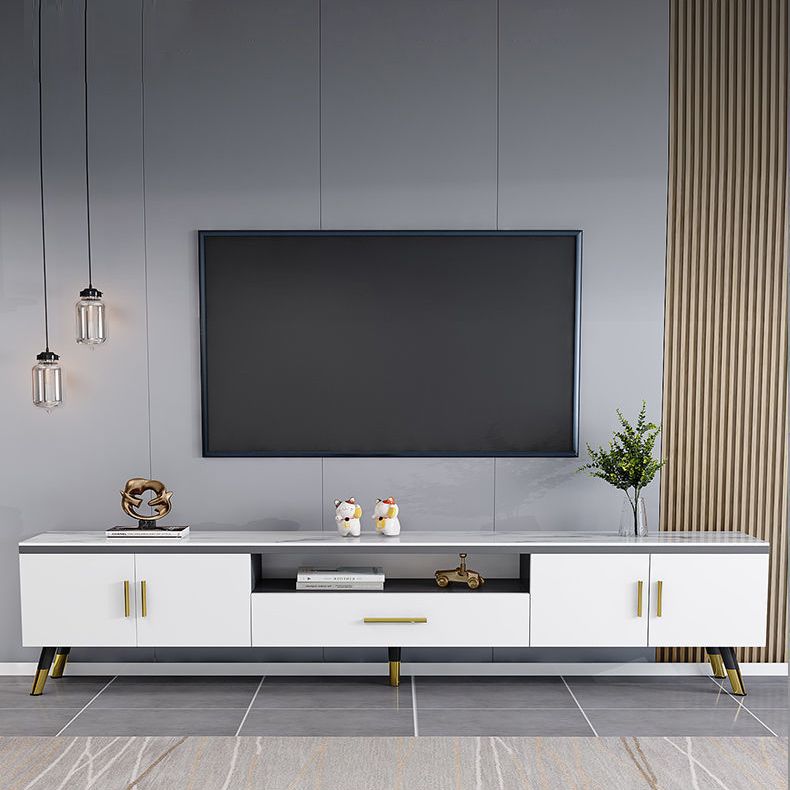 Gorgeous TV Stand Console With Record Storage , Glass and Wood TV Stand in Grey / White Clearhalo 'furn' 'furn_tv_stands_entertainment_centers' 'Furniture' 'Living Room Furniture' 'TV Stands & Entertainment Centers' 'TV Stands & Media Storage Furniture' 'tv_stands_entertainment_centers' 1200x1200_b6658597-18e1-4db5-a3ea-2f3f9919ca3c
