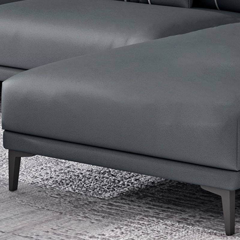 Contemporary Modular Sectional with Pillowed Back Cushions for Four People Clearhalo 'furn' 'furn_sectionals' 'Furniture' 'furniture_sectionals' 'kitchen' 'kitchen_sectionals' 'Living Room Furniture' 'Sectionals' 1200x1200_b665fcaf-b921-46ca-9ef9-05ba382b719a