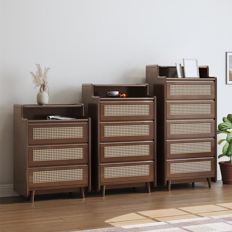 25.6" W Rattan Accent Chest in Rubberwood with Storage Drawers Clearhalo 'Cabinets & Chests' 'cabinets_chests' 'furn' 'furn_cabinets_chests' 'Furniture' 'Living Room Furniture' 1200x1200_b666a593-bd52-4fcd-ba9c-78f1f91d9f7c