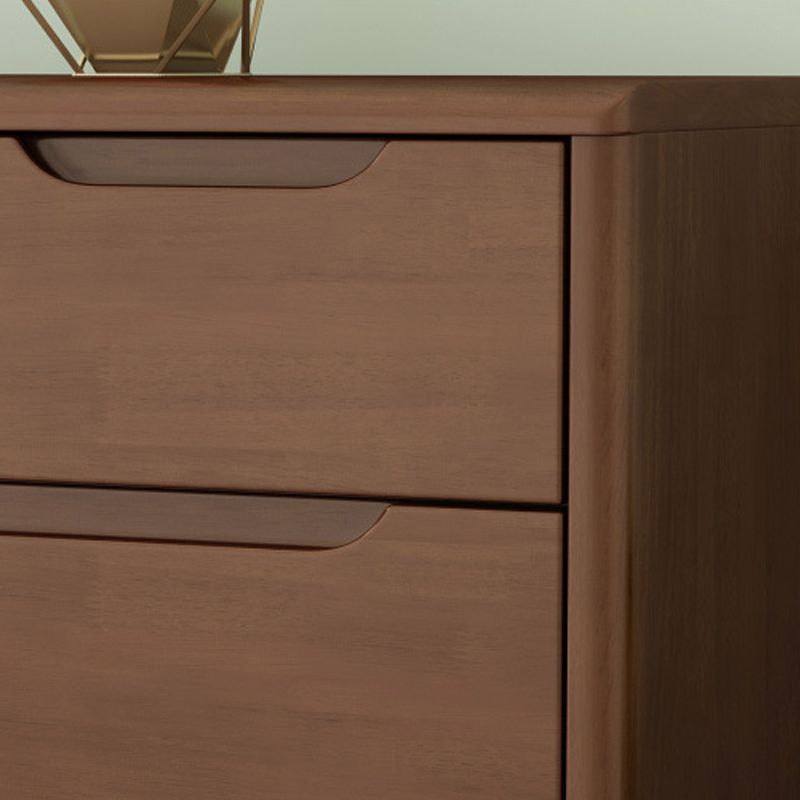 Modern 16 "W opbergkist rubberen houten thuiskist met laden