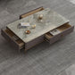 Slate Glam Rectangular Coffee Table 51.2" W 4 Legs Cocktail Table with Drawers Clearhalo 'Coffee & Accent Tables' 'Coffee Tables' 'coffee_tables' 'furn' 'furn_coffee_tables' 'Furniture' 'Living Room Furniture' 1200x1200_b66bbf1a-90db-46b0-b536-28590922603e