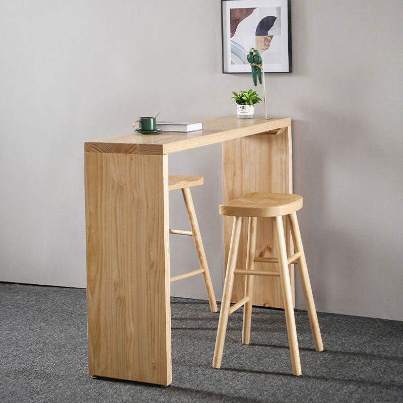 Modernes Bartisch-Set, 1/2/3-teilig, rechteckiger Bartisch mit hohen Holzhockern für die Küche