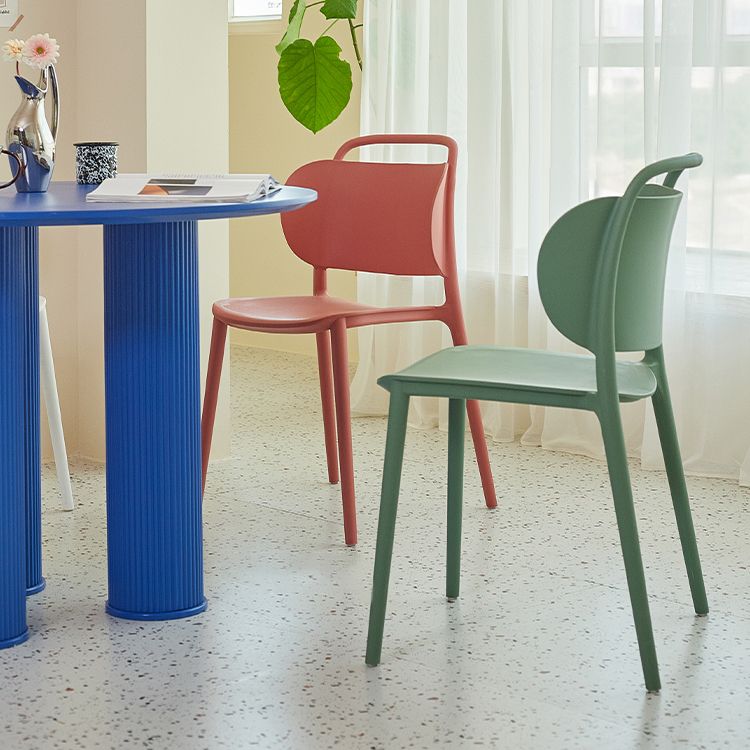 Nordic Style Plastic Dining Chair Open Back Dining Side Chair for Home Use Clearhalo ' kitchen&dining_furn' 'Dining Chairs' 'Dining Tables & Seating' 'dining_chair' 'furn' 'furn_dining_chair' 'Furniture' 'furniture_dining_chair' 'Kitchen & Dining Furniture' 'kitchen' 1200x1200_b66e0c62-1371-4a94-95cd-495d2cee730b