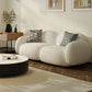 Leather/Wool Modern Curved Sofa 29.52" High Round Arm Seating