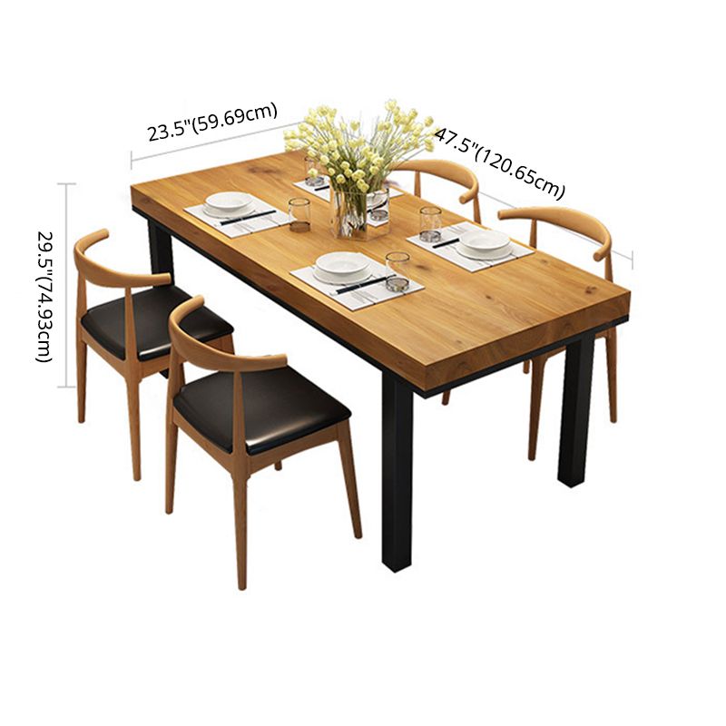 Industrial Style Solid Wood Dining¬†Room¬†Set with Rectangle Shape Dining Table Furniture Clearhalo 'Dining Room Sets' 'Dining Tables & Seating' 'dining_room_set' 'furn' 'furn_dining_room_set' 'Furniture' 'furniture_dining_room_set' 'Kitchen & Dining Furniture' 'kitchen&dining_furn' 'kitchen' 1200x1200_b66ecb1c-86bb-40c9-812f-8258a6ab0bc1