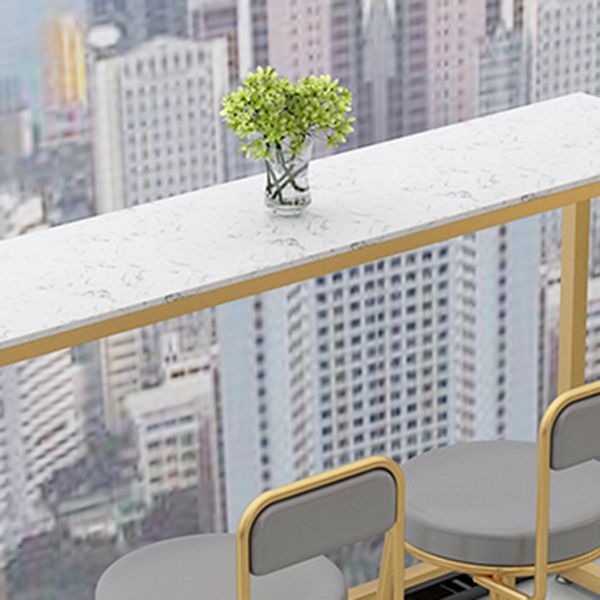 Glam Style Marble Cocktail Bar Table 42-inch Height Metal Base Bar Table Clearhalo 'Bar Furniture' 'Bar Tables' 'bar_tables' 'furn' 'furn_bar_tables' 'Furniture' 'furniture_bar_tables' 'Kitchen & Dining Furniture' 'kitchen&dining_furn' 'kitchen' 1200x1200_b66fe92b-20c0-4d4a-a83e-6aa7d7a10b48