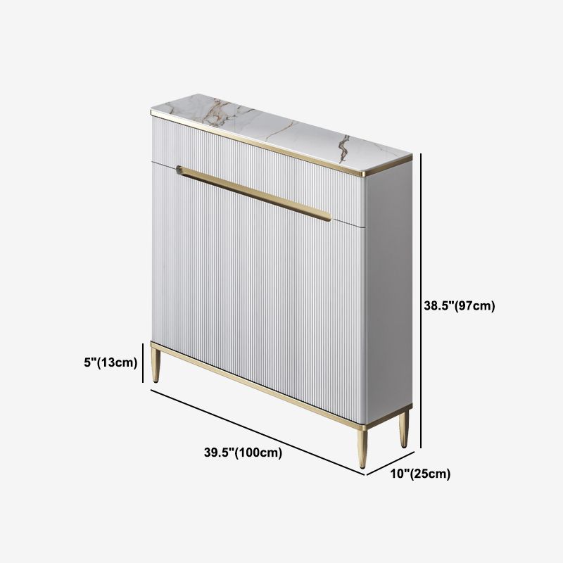 Serveur de restauration White Glam Stone et serveur buffet en bois d'ingénierie