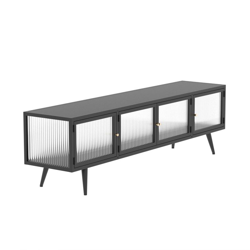 Modern Metal TV Media Stand Enclosed Storage TV Console with Doors for Living Room Clearhalo 'furn' 'furn_tv_stands_entertainment_centers' 'Furniture' 'Living Room Furniture' 'TV Stands & Entertainment Centers' 'TV Stands & Media Storage Furniture' 'tv_stands_entertainment_centers' 1200x1200_b6704b82-7c17-4fee-80b8-ab0e7f7a1185
