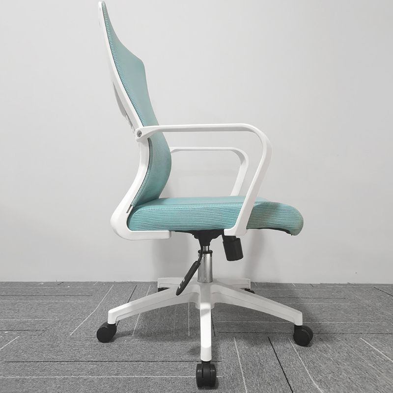 Modern Slide Office Chair Mid Back Fixed Arms Adjustable Seat Desk Chair with Wheels Clearhalo 'furn' 'furn_office_chair' 'Furniture' 'Office Chairs' 'Office Furniture' 'office_chair' 1200x1200_b671ff1c-22ac-47a5-92eb-54f440dee504