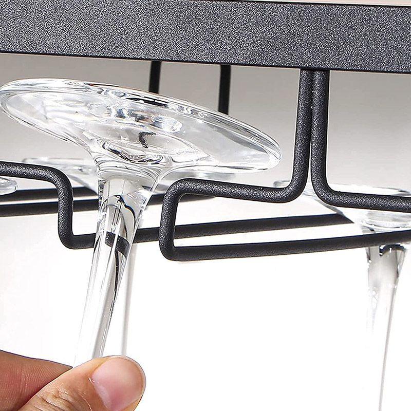Modern Style Hanging Wine Glass Rack Metal Glass & Stemware Holder for Kitchen Clearhalo 'furn' 'furn_wine_racks' 'Furniture' 'Kitchen & Dining Furniture' 'Wine Racks' 'wine_racks' 1200x1200_b673c384-8811-4a4d-a2ba-5c08d834a30b