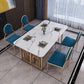 Metal Traditional Luxury Rectangle Table Sintered Stone Table for Kitchen Clearhalo ' dining_table' 'Dining Tables & Seating' 'Dining Tables' 'furn' 'furn_dining_table' 'Furniture' 'furniture_dining_table' 'Kitchen & Dining Furniture' 'kitchen&dining_furn' 'kitchen' 'kitchen_dining_table' 1200x1200_b67540fc-7765-48df-8732-ba72b8da1836