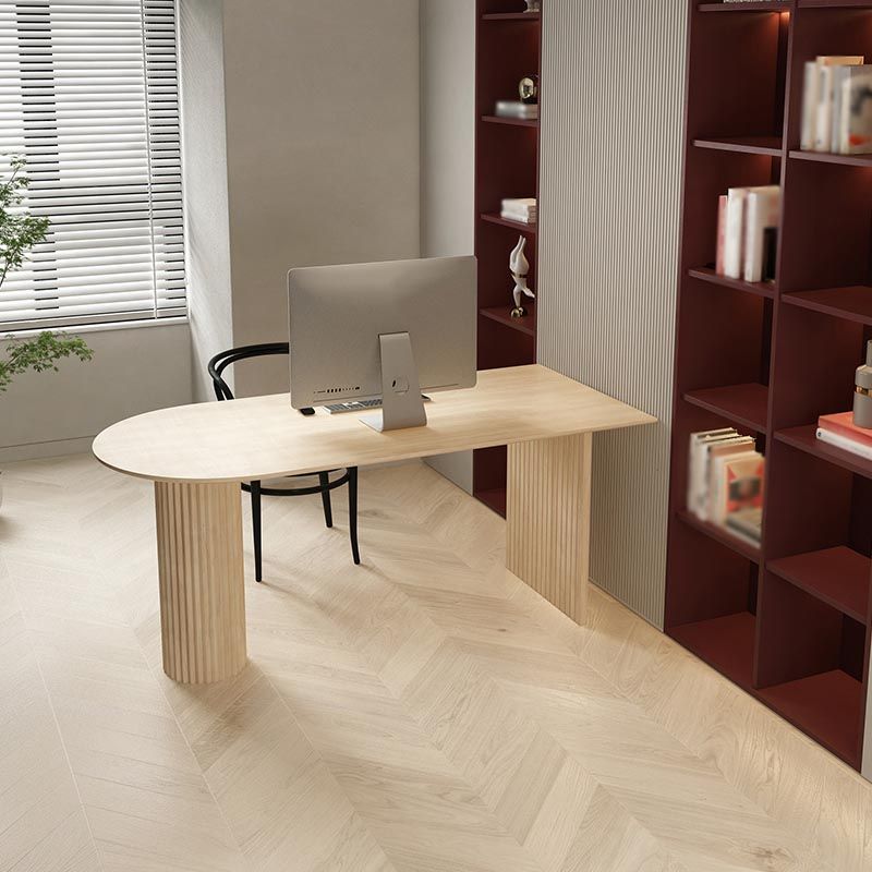 Minimalism Oval Dining Table Metal Double Pedestal Dining Table for Living Room Clearhalo 'Dining Tables & Seating' 'Dining Tables' 'dining_table' 'furn' 'furn_dining_table' 'Furniture' 'furniture_dining_table' 'Kitchen & Dining Furniture' 'kitchen' 'kitchen_dining_table' 1200x1200_b6759ff3-81f6-40f3-ace4-8b2bc9f643ad