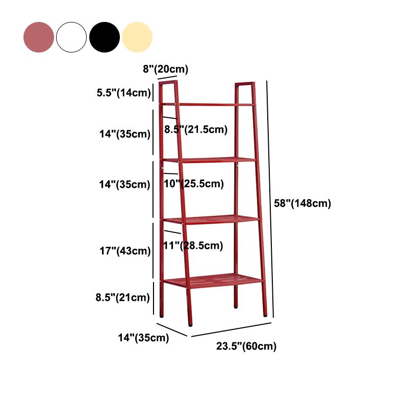 Modern Metal Ladder Bookshelf Vertical Open Bookshelf for Living Room Clearhalo 'Bookcases' 'furn' 'furn_bookcases' 'Furniture' 'furniture_bookcases' 'Office Furniture' 1200x1200_b675db32-3370-490d-8cc3-60a06de1202f