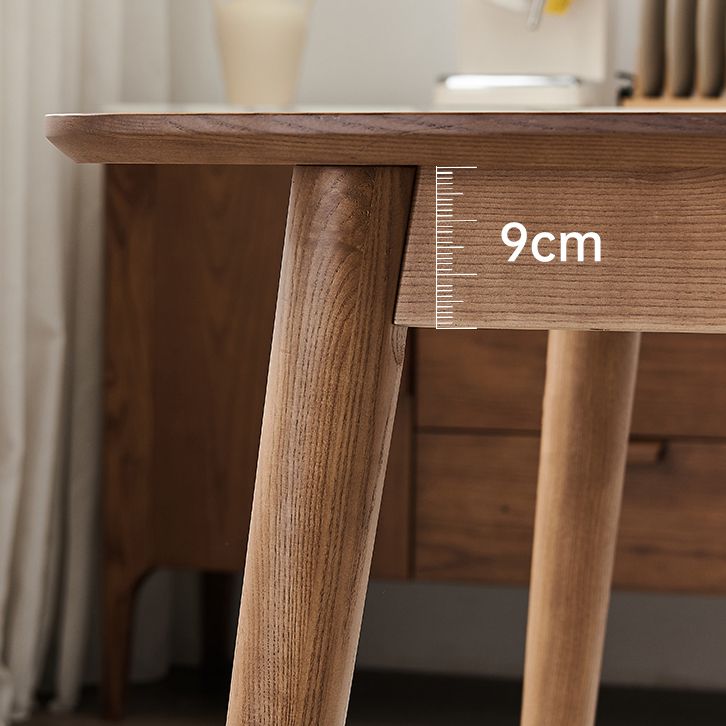 Modern Rectangular Space Saving Brown Walnut Dining Table with 4 Legs Clearhalo 'Dining Tables & Seating' 'Dining Tables' 'dining_table' 'furn' 'furn_dining_table' 'Furniture' 'Kitchen & Dining Furniture' 1200x1200_b67dd0f1-d0db-4230-b084-291794f7bcdd