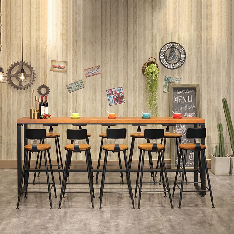 Juego de mesa de Bar Industrial de 1/6/9/11 piezas, mesa de mostrador rectangular de madera de pino con taburetes