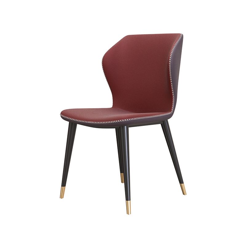 Glam Metal Dining Room Armless Chairs Wingback Parsons Chair for Restaurant Clearhalo ' kitchen&dining_furn' 'Dining Chairs' 'Dining Tables & Seating' 'dining_chair' 'furn' 'furn_dining_chair' 'Furniture' 'furniture_dining_chair' 'Kitchen & Dining Furniture' 'kitchen' 1200x1200_b683fafc-565d-4e6c-9bd7-73dbc519ad45