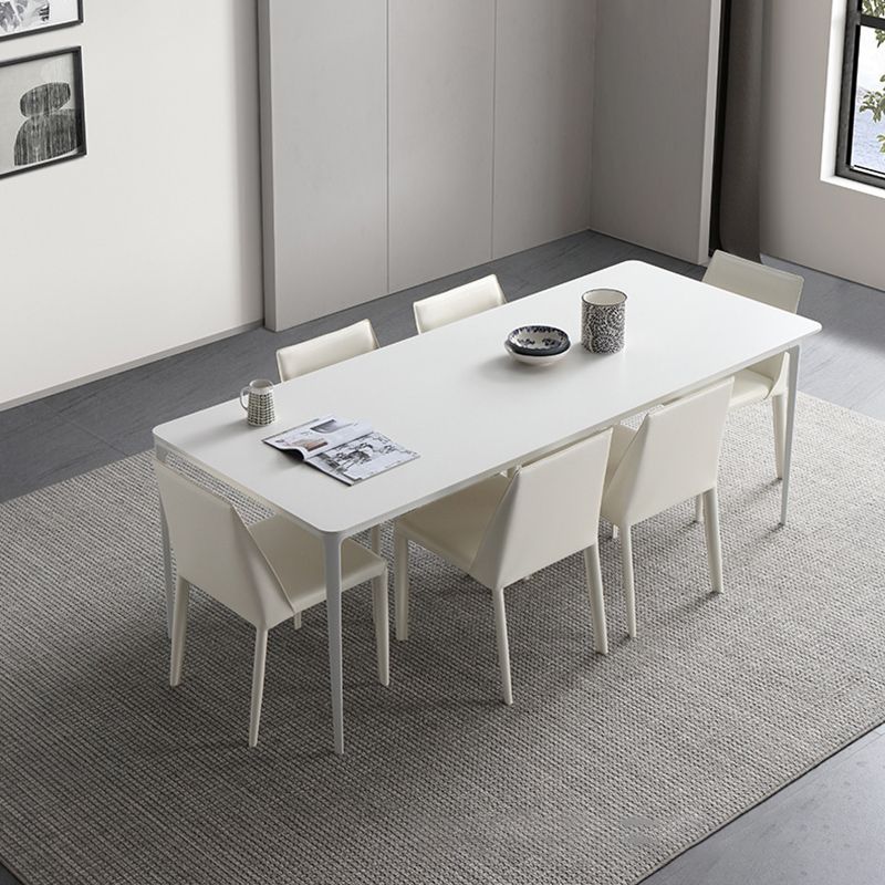 Modern Standard Sintered Stone Dining Set White Rectangle Shape Dining Set for Kitchen Clearhalo 'Dining Room Sets' 'Dining Tables & Seating' 'dining_room_set' 'Furniture' 'furniture_dining_room_set' 'Kitchen & Dining Furniture' 'kitchen&dining_furn' 'kitchen' 1200x1200_b6845091-0d85-4a78-b170-682e9365f5ae