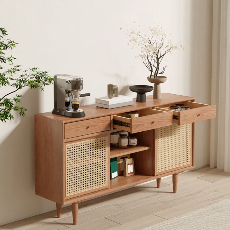 Farmhouse Storage Sideboard Home Wooden Side Board with Sliding Door Clearhalo 'buffet_sideboard' 'Buffets & Sideboards' 'furn' 'furn_buffet_sideboard' 'Furniture' 'Kitchen & Dining Furniture' 1200x1200_b684b443-5ccb-4ff0-94a9-eb51a3cf3788