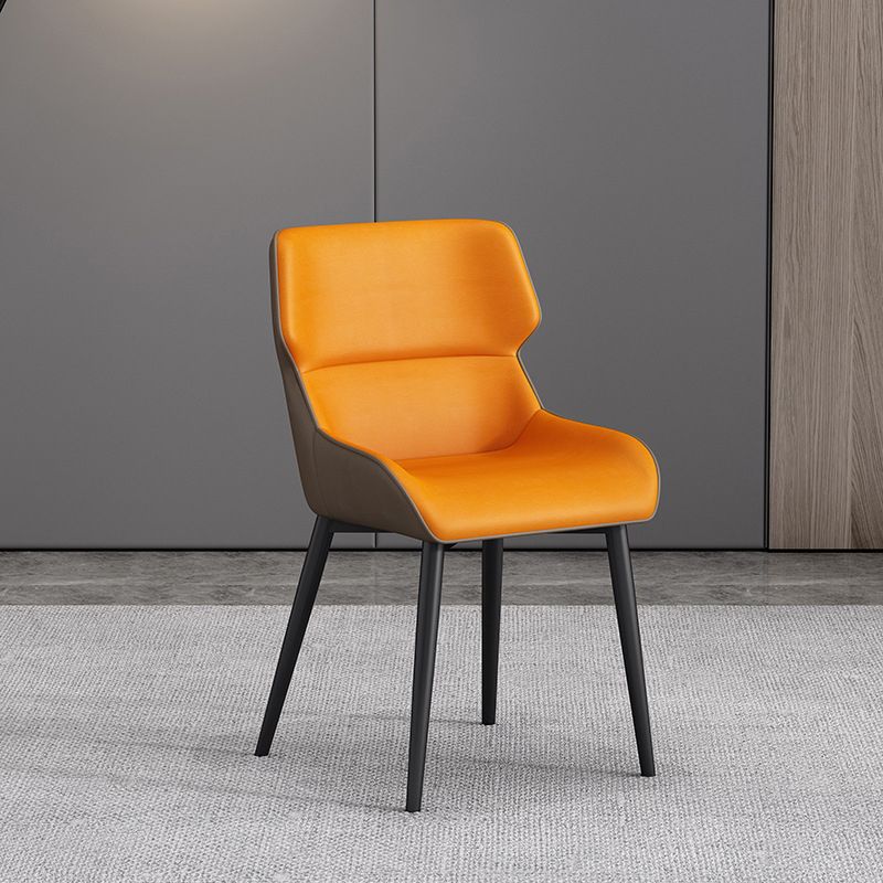 Modern Parsons Guest Chair Matte Finish Leather Curved Chair for Brasserie Clearhalo ' kitchen&dining_furn' 'Dining Chairs' 'Dining Tables & Seating' 'dining_chair' 'furn' 'furn_dining_chair' 'Furniture' 'furniture_dining_chair' 'Kitchen & Dining Furniture' 'kitchen' 1200x1200_b685d39f-13ab-4f46-ab76-b33eeeccc063