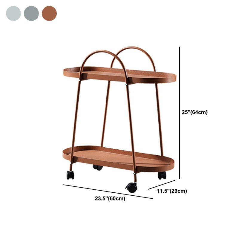 25.2"H Rolling Modern Prep Table Metal Rectangular Prep Table for Dining Room
