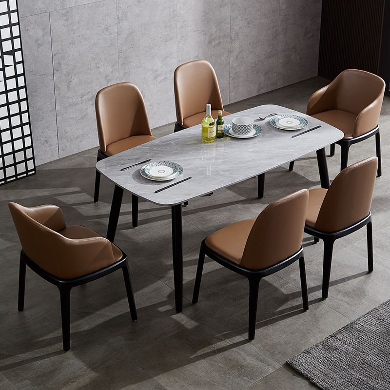 Industrial Home Leather Side Chair Matte Finish Parsons Dining Chair (Set of 2) Clearhalo ' kitchen&dining_furn' 'Dining Chairs' 'Dining Tables & Seating' 'dining_chair' 'furn' 'furn_dining_chair' 'Furniture' 'furniture_dining_chair' 'Kitchen & Dining Furniture' 'kitchen' 1200x1200_b685f270-bd7a-425e-bd13-678296e3845b