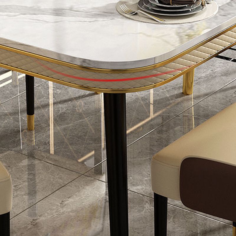 Rectangle Dining Table Traditional Luxury Dining Table with 4 Legs Clearhalo 'Dining Tables & Seating' 'Dining Tables' 'dining_table' 'furn' 'furn_dining_table' 'Furniture' 'furniture_dining_table' 'Kitchen & Dining Furniture' 'kitchen' 'kitchen_dining_table' 1200x1200_b686b00a-38bb-413b-a813-b555df1ff52b