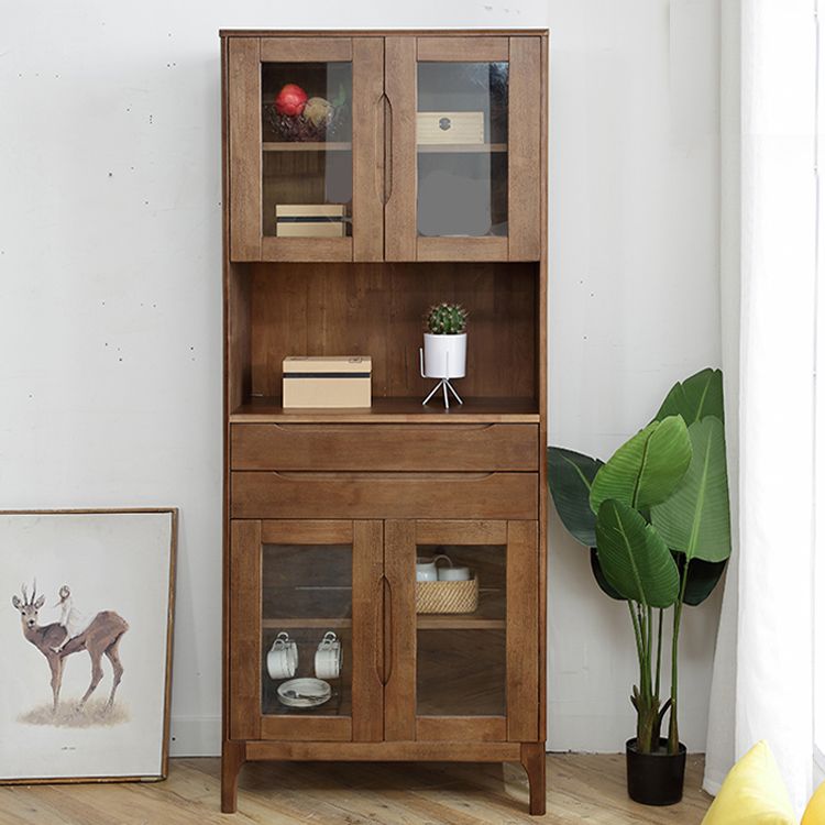 Rubberwood Solid Wood Buffet Server Contemporary Dining Server Clearhalo 'buffet_sideboard' 'Buffets & Sideboards' 'furn' 'furn_buffet_sideboard' 'Furniture' 'Kitchen & Dining Furniture' 1200x1200_b6879425-cbe4-4885-b0e7-e79941fbe16e