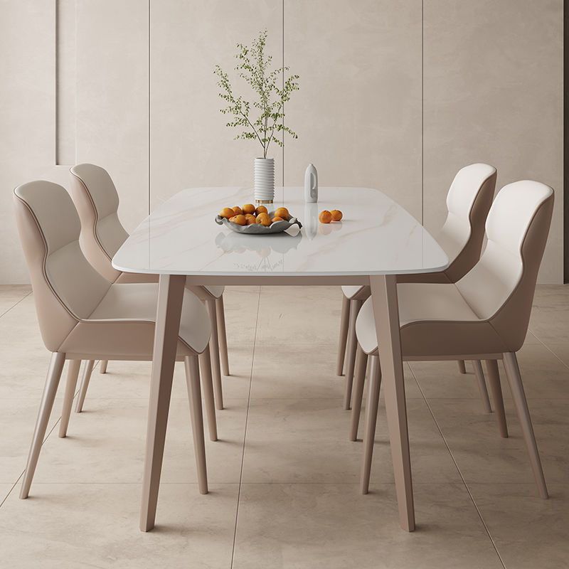 Kitchen Luxury Dinner Table Stone Rectangle 4 Legs Dining Table Clearhalo 'Dining Tables & Seating' 'Dining Tables' 'dining_table' 'furn' 'furn_dining_table' 'Furniture' 'Kitchen & Dining Furniture' 1200x1200_b687bdcc-41fe-4b60-b822-15d43cbb819d