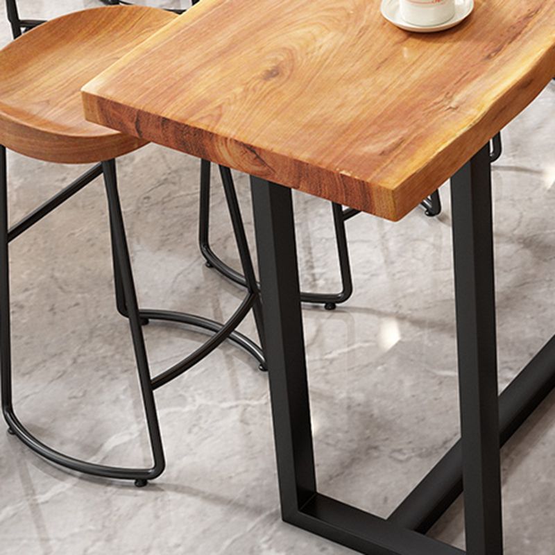 Rectangular Bar Height Table Black Metal Base Bar Table for Dining Room Clearhalo 'Bar Furniture' 'Bar Tables' 'bar_tables' 'furn' 'furn_bar_tables' 'Furniture' 'Kitchen & Dining Furniture' 1200x1200_b688d36d-26d7-43f8-bb36-7206ca1270aa