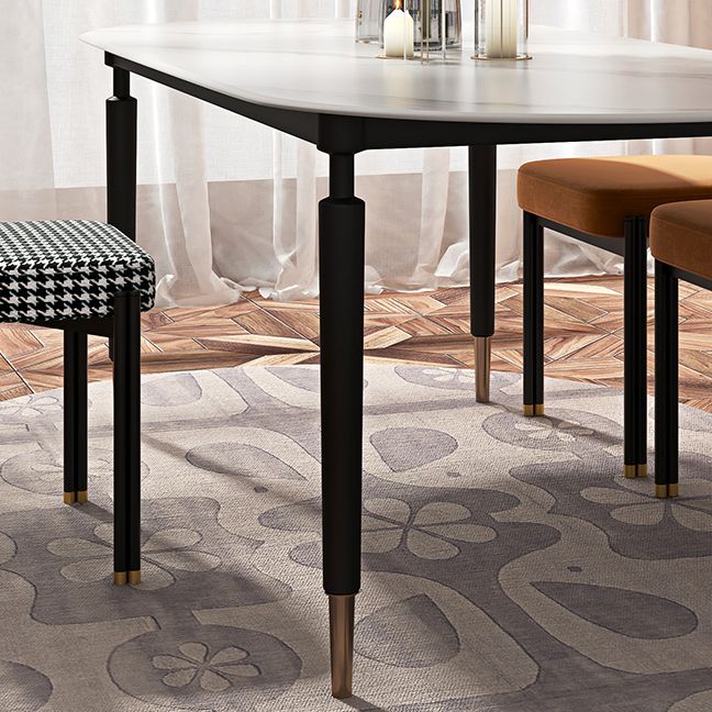 Minimalist Oval Sintered Stone Table Standard Dining Table for Kitchen Clearhalo ' dining_table' 'Dining Tables & Seating' 'Dining Tables' 'furn' 'furn_dining_table' 'Furniture' 'furniture_dining_table' 'Kitchen & Dining Furniture' 'kitchen&dining_furn' 'kitchen' 'kitchen_dining_table' 1200x1200_b68b6031-a845-4d83-9ae7-f07086a1fdaa