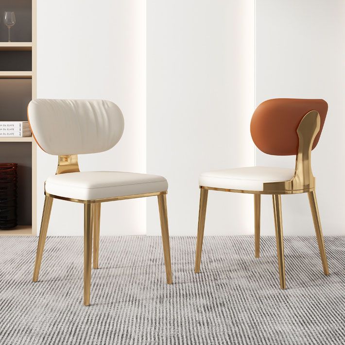 Glam Metal Dining Chairs Open Back Dining Side Furniture in Matte Finish Clearhalo 'Dining Chairs' 'Dining Tables & Seating' 'dining_chair' 'furn' 'furn_dining_chair' 'Furniture' 'Kitchen & Dining Furniture' 1200x1200_b68bb47a-53b2-4b3b-a2a4-170b68ac57d3
