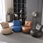 Contemporary 33.5"Wide Genuine Leather Pillow Back Swivel Armless Chair