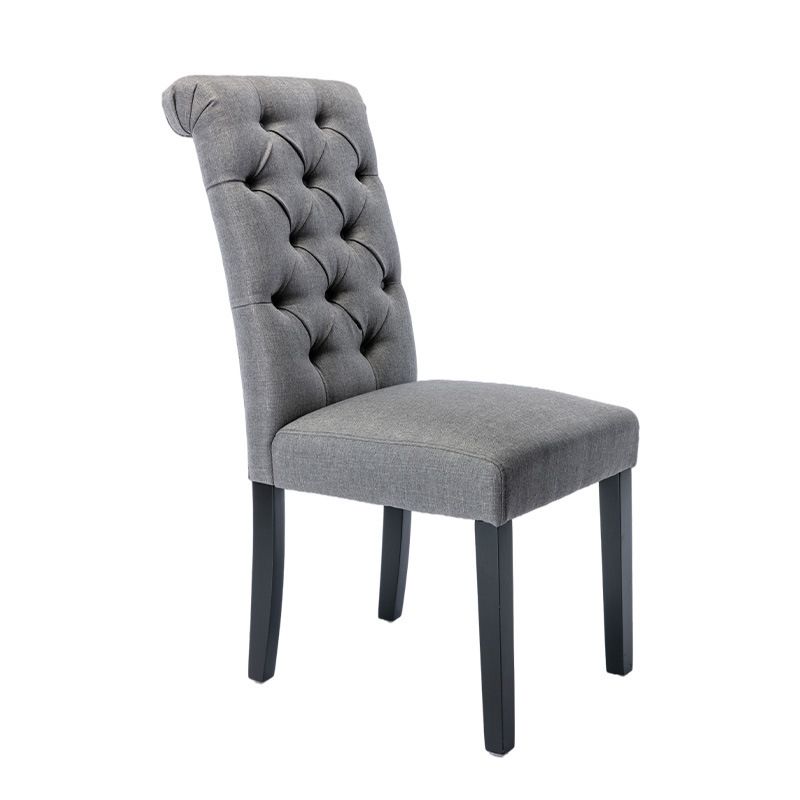 Modern Solid Back Kitchen Dining Side Chair with Black Wood Legs Dining Side Chair Clearhalo ' kitchen&dining_furn' 'Dining Chairs' 'Dining Tables & Seating' 'dining_chair' 'furn' 'furn_dining_chair' 'Furniture' 'furniture_dining_chair' 'Kitchen & Dining Furniture' 'kitchen' 1200x1200_b68c3254-f2df-451a-95ee-eb76a118cde0