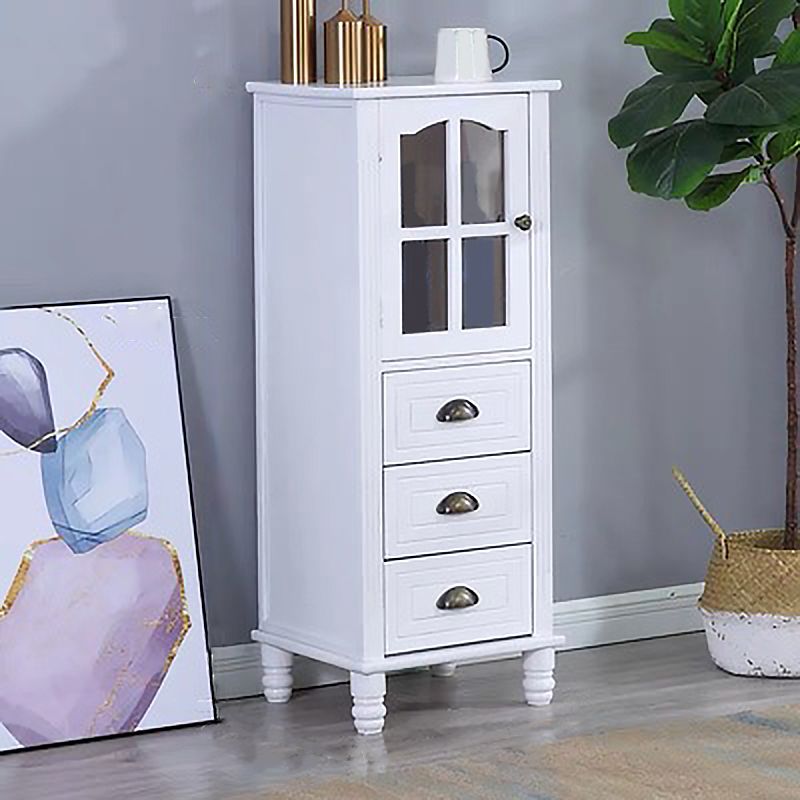 Contemporary 1 - Door 1 Shelves Glass Paned with Drawer Solid Wood Chest