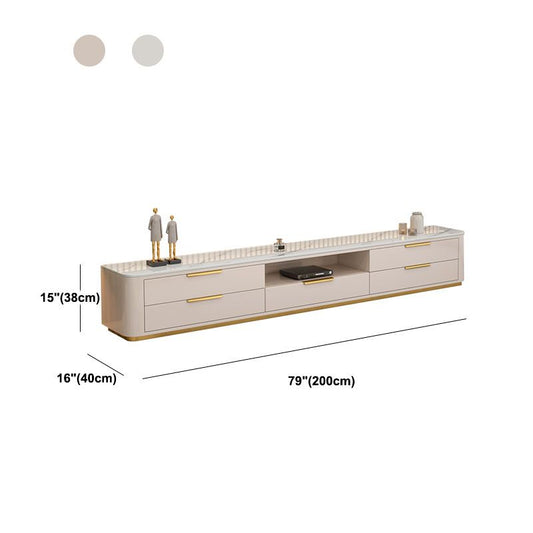 Console TV TV in pietra in stile da 15 "H Glam Stone moderno moderno moderno moderno con 1 traino 1