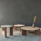 Einzel-Couchtisch mit 3 Beinen, moderner Cocktailtisch aus Holz in Beige/Braun