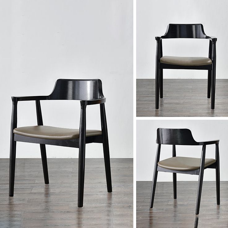 Modern Style Wooden Matte Finish Dining Arm Chair Open Back Arm Chair for Home Use Clearhalo ' kitchen&dining_furn' 'Dining Chairs' 'Dining Tables & Seating' 'dining_chair' 'Furniture' 'furniture_dining_chair' 'Kitchen & Dining Furniture' 'kitchen' 1200x1200_b68f9803-d8fd-4bd8-8c0f-786efadac813